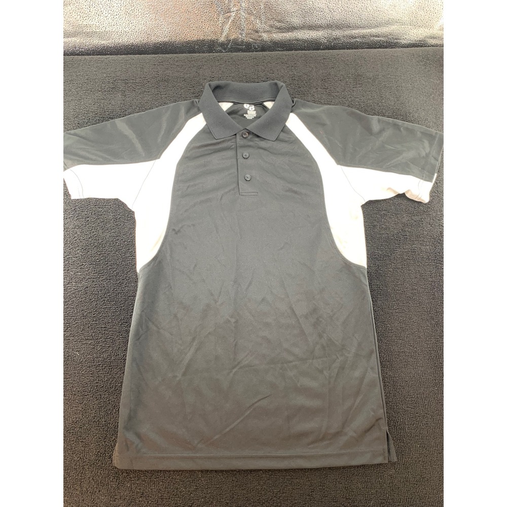 Badger Sport Women's Black White Athletic Polo Shirt Size S‎ Short Sleeve